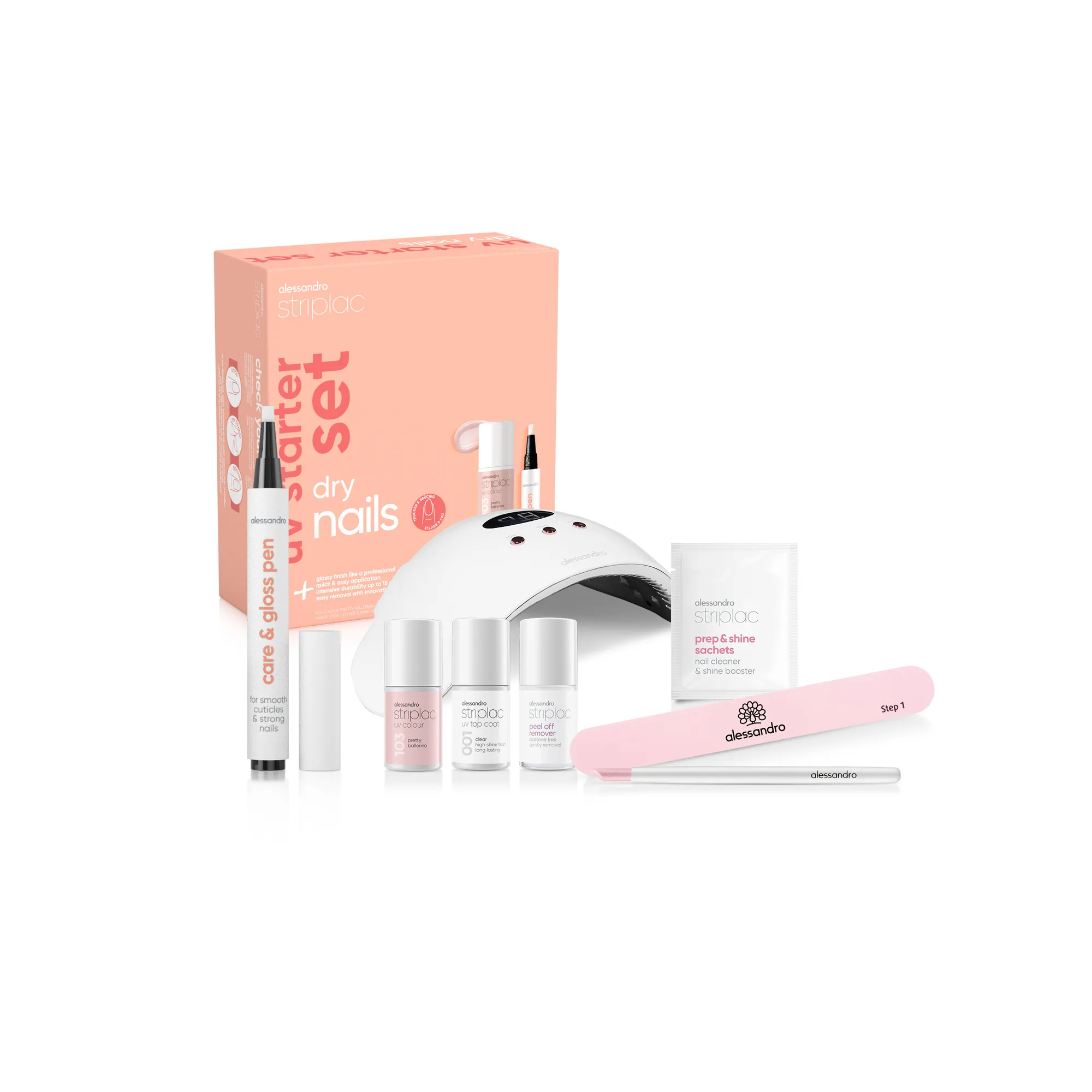 Striplac Uv Starter Set Dry Nails - 1 Colour