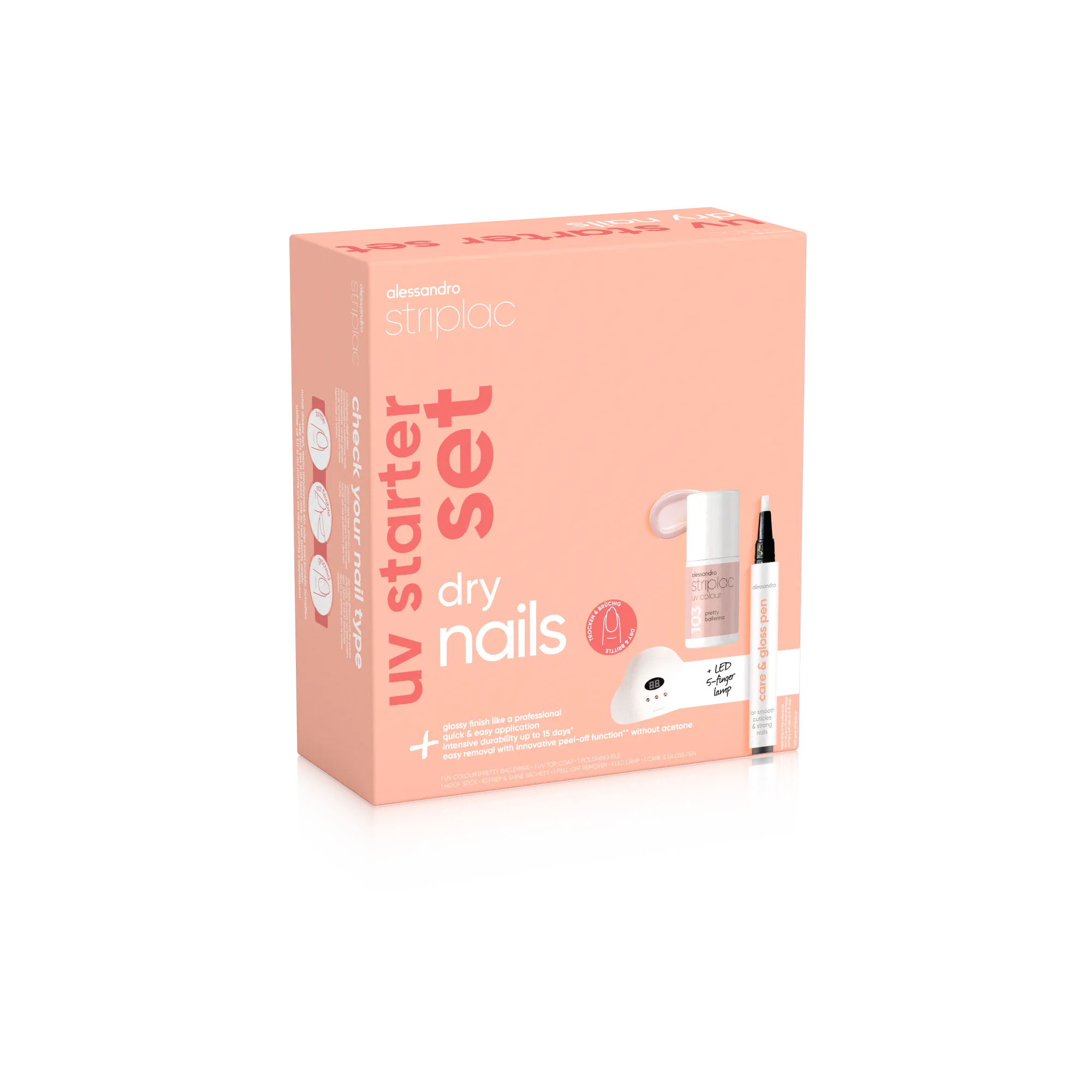 Striplac Uv Starter Set Dry Nails - 1 Colour